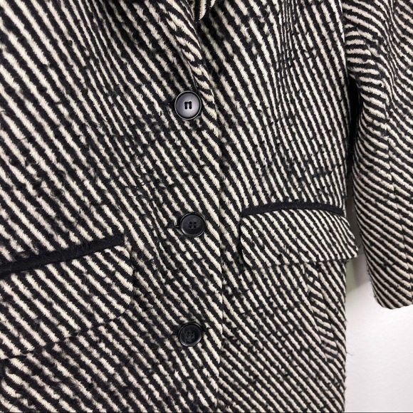 Soia & Kyo Wool Angora Striped Tweed Heavyweight Pea Coat Women’s Size Small - Picture 4 of 10